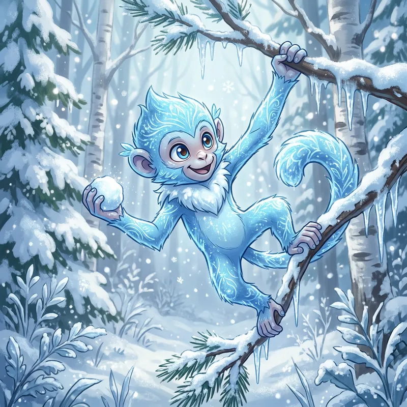 Ice-type Monkey Starter Pokémon Design