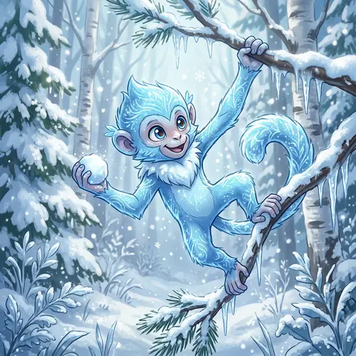 Original Ice-type Monkey Starter Pokémon Concept Art