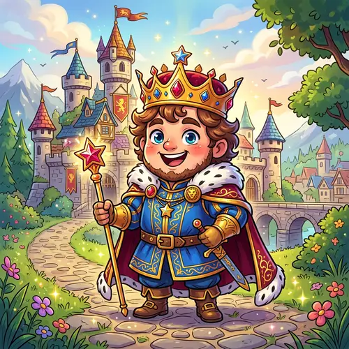 Vibrant 2D Cute King Character for Games