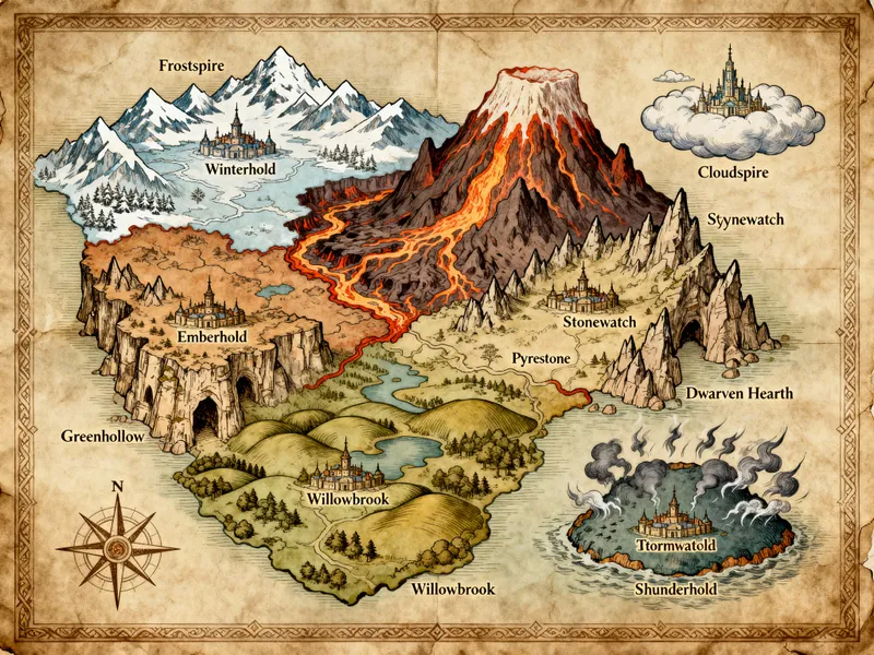 Exquisite Fantasy Map for RPG World-Building Exquisite Fantasy Map for RPG World-Building