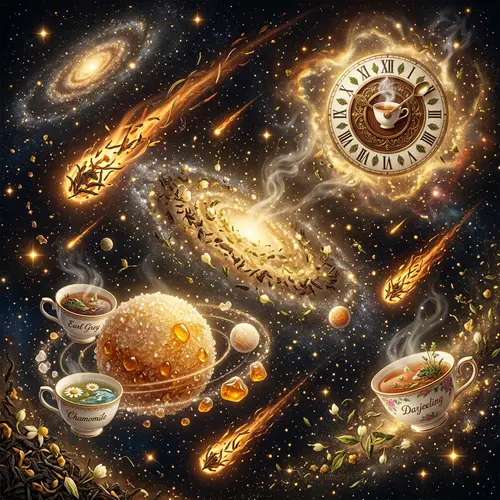 Tea Universe: Ethereal Galaxies and Planets of Tea Elements