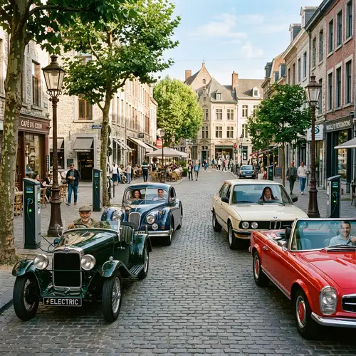 Electric Classic Cars - Vintage E-Cars in City Street