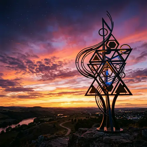 Vivid Sunset Sky | Geometric Abstract Design