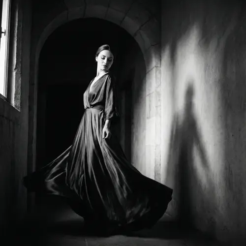 Elegant Black and White Portrait - Classic Film Photography Inspired