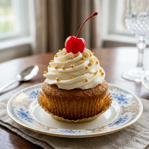 Splendid Magnificence Cupcake | Delicate Cream Icing & Cherry