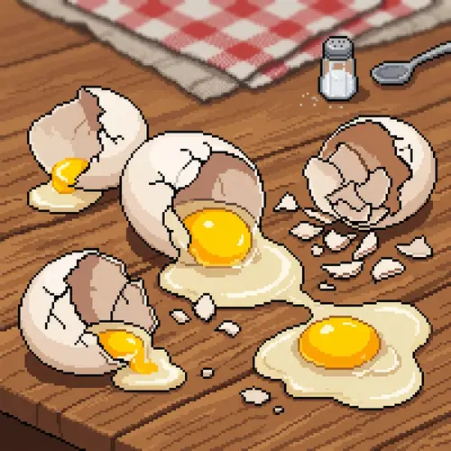 Pixel Art of Broken Egg Shapes
