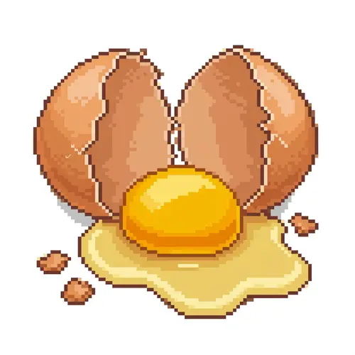 Pixel Art of Broken Egg Shapes