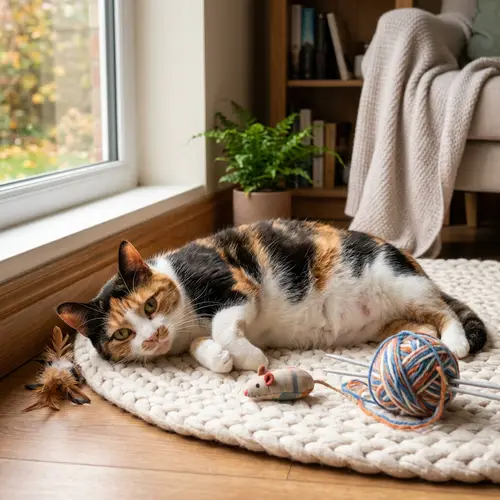 Beautiful Pregnant Cat of Mixed Breed | Heartwarming Maternal Scene