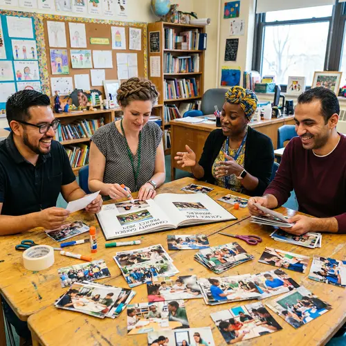 Collaborative Teachers Creating Photo Book | Creative Educators
