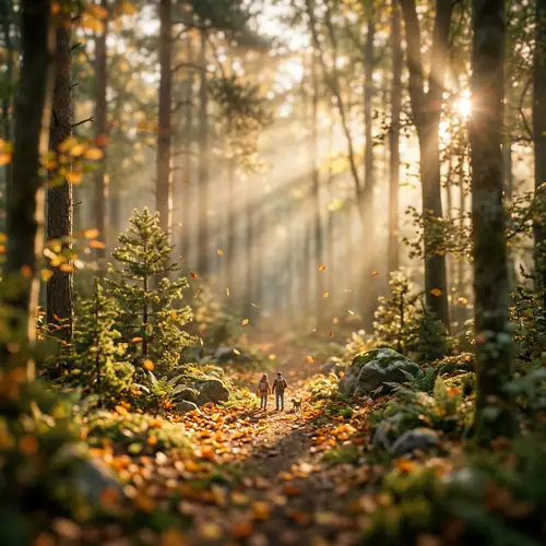 Enchanting Woodland Miniature Effect at Dawn