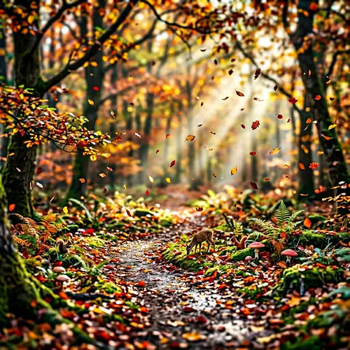 Enchanting Autumn Forest Miniature: Tranquility and Beauty