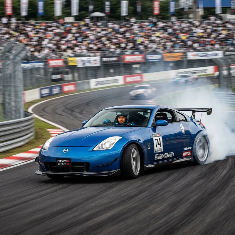 High-Speed Nissan Car Racing with Intense Racer