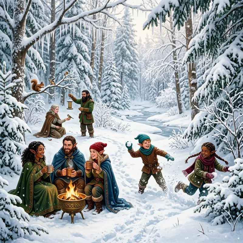 Magical Forest with Charming Elves Magical Forest with Charming Elves