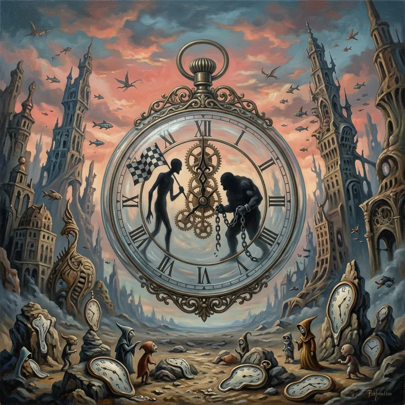 Surrealism Confrontation Scene Oil Painting