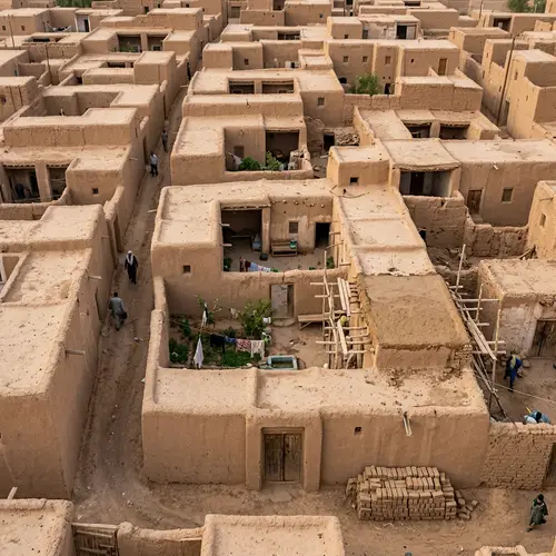 Traditional Urban Settlements: Adobe Houses with Central Courtyards
