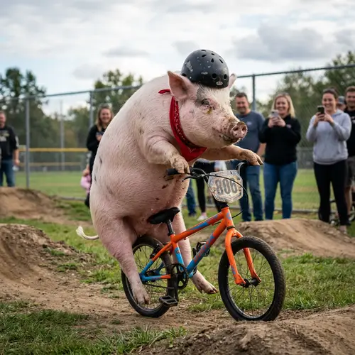 Fat Pig Riding BMX Bike Fun
