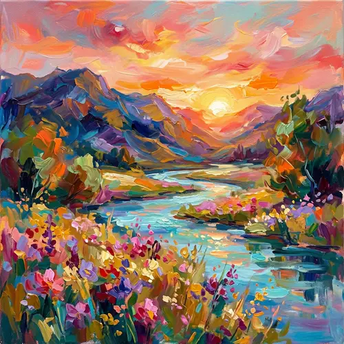 Impressionist Abstract Landscape Painting