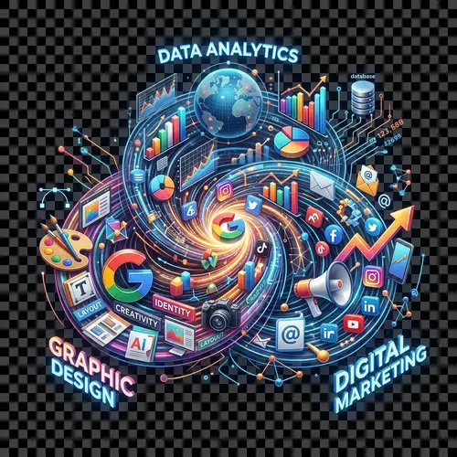 Graphic Design, Digital Marketing & Data Analytics in 3D