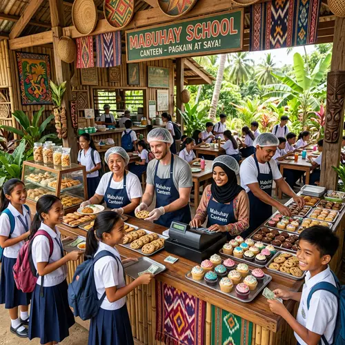 Bustling School Canteen in the Tropical Philippines | Delicious Treats