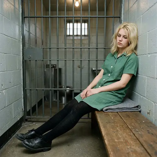 1967 Blonde Prostitute in Jail - Vintage Crime Scene