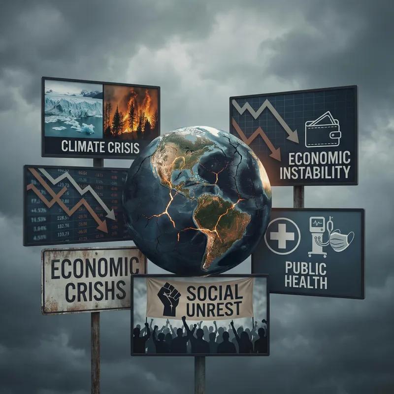 World in Crisis: Climate Change, Economic Instability, Social Unrest, Health Issues