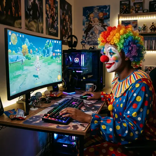 Clowning Around in Genshin Impact on PC