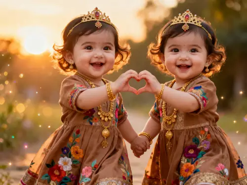 Adorable Twin Baby Girls: Ultra-Realistic Portraits