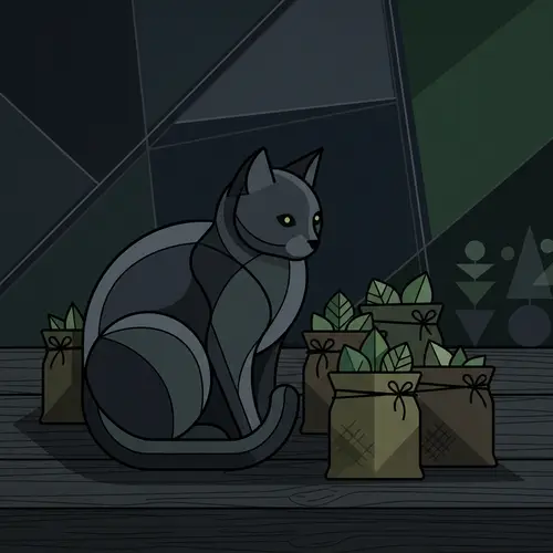 Stylized Minimalist Art Cat with Dark Shades