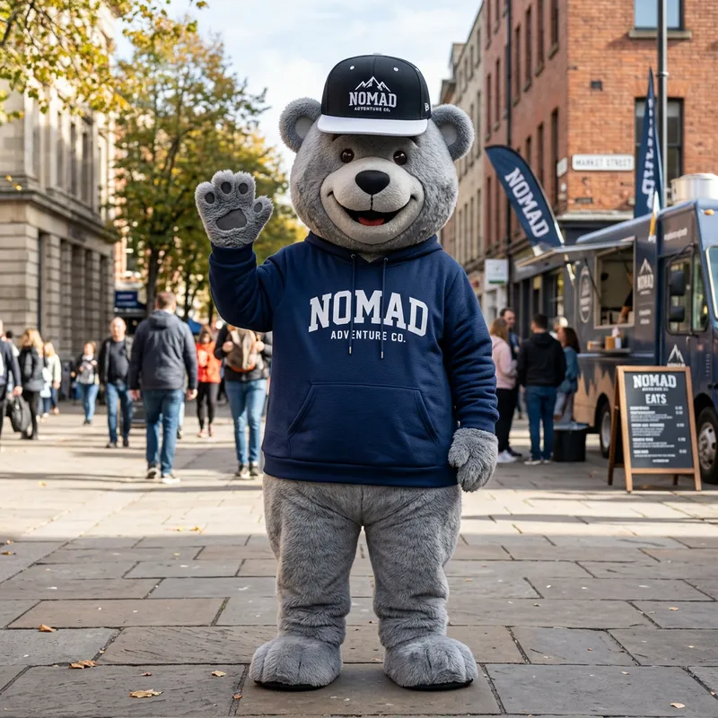NOMAD Bear Mascot in Hip-Hop Style NOMAD Bear Mascot in Hip-Hop Style