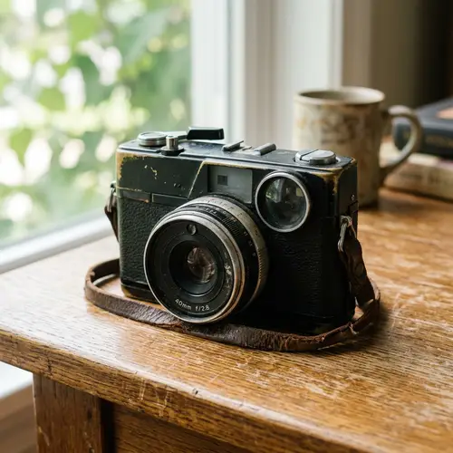 Vintage Film Camera - Minimal Design with Manual Wind Lever