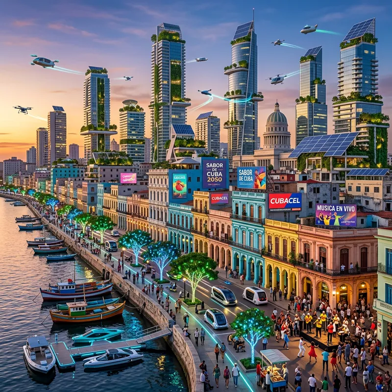 Futuristic Havana City 2050: Vision of Advanced Transformation