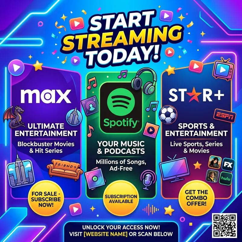 Buy HBO Max, Spotify, StarPlus Subscriptions - Stream Now!