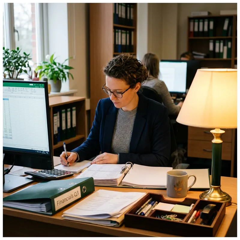 Financial Manager Handling Accounts in Office Financial Manager Handling Accounts in Office