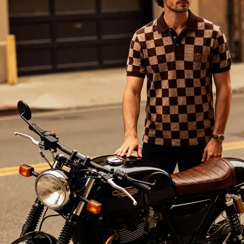 Cafe Racer Style T-Shirt for Men