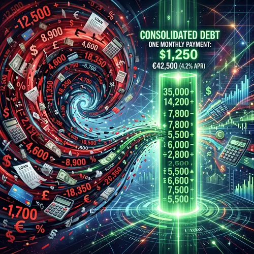 Abstract Debt Consolidation Concept