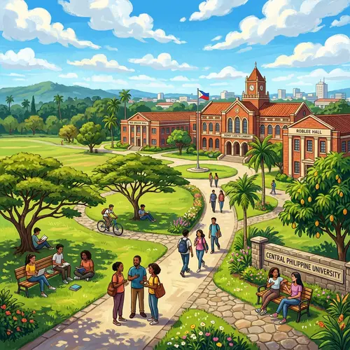 Central Philippine University Displayed in Stunning Landscape Painting