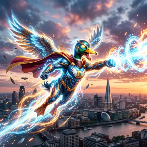 Superhero Duck Launches Attack