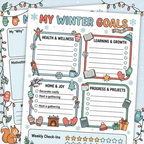 Printable Winter Goal Sheet for Your Planning