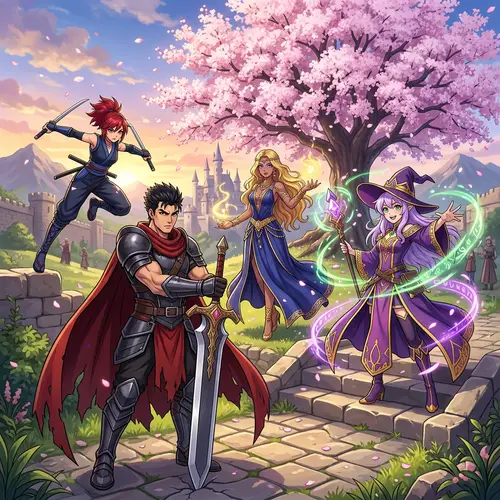 Diverse Anime Characters Showcase | Unique Warrior, Magician, Ninja & Enchantress