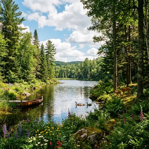 Tranquil Forest and Lake Nature Scene