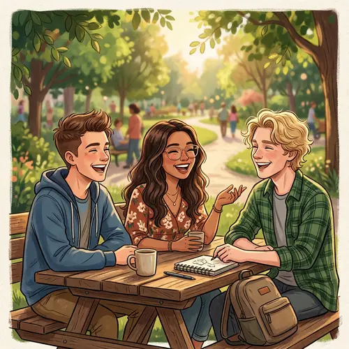 Diverse Trio of Friends Laughing Together | Fun and Joyful Scene