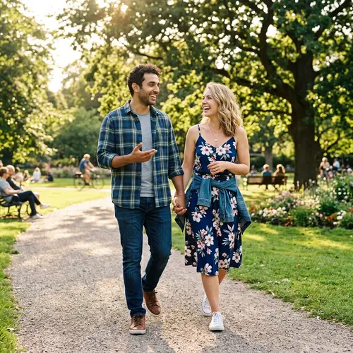 Middle-Eastern Man and Caucasian Girlfriend Enjoy Outing