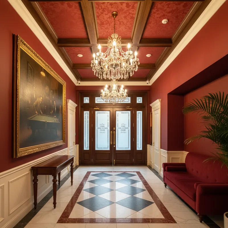 Classic Billiard Cafe Entrance Design