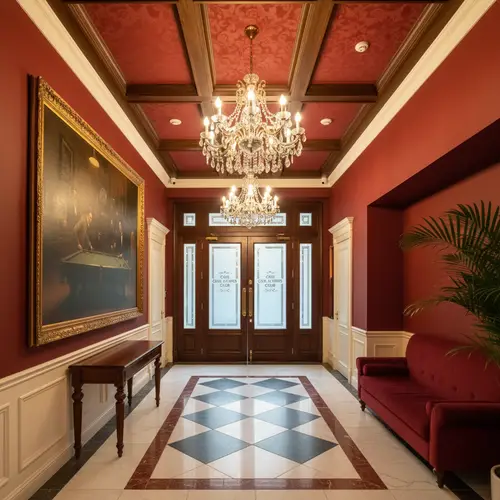 Classic Billiard Cafe Entrance Design