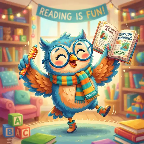 Cheerful Mascot with Book and Pen | Family Fun