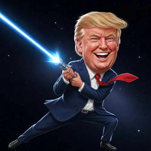 Donald Trump Cartoon: Laser in Space