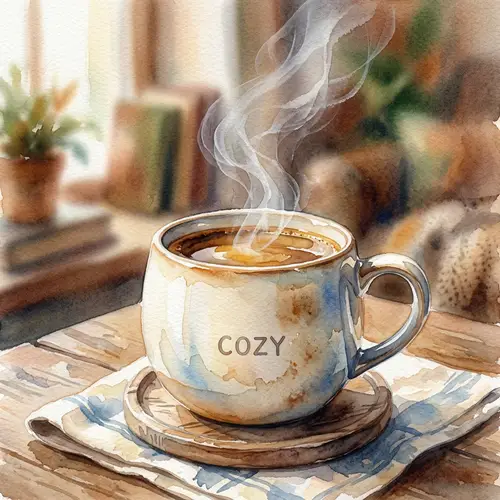 Warm and Inviting Coffee Watercolor Painting