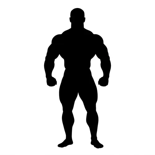 Muscular Bodybuilder Silhouette in Classical Pose