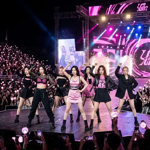 Dynamic K-Pop All-Female Group Performance