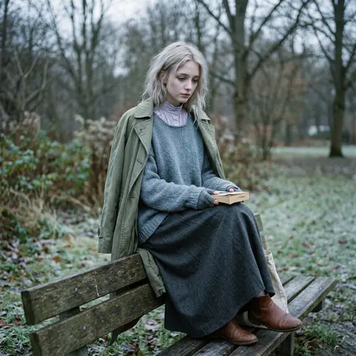 Ethereal Beauty: Pale Girl with Blue Undertones